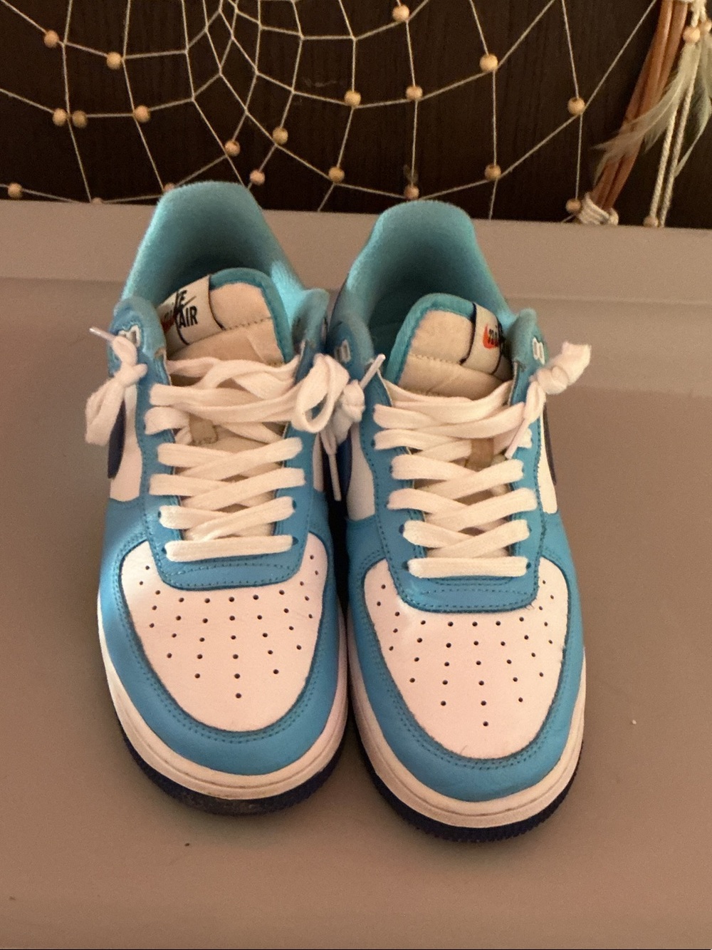 Nike Blue and White Low-Top Sneakers